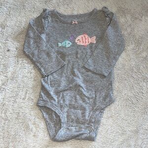 (3 for $10) carters 12 month gray fish bodysuit 🐠